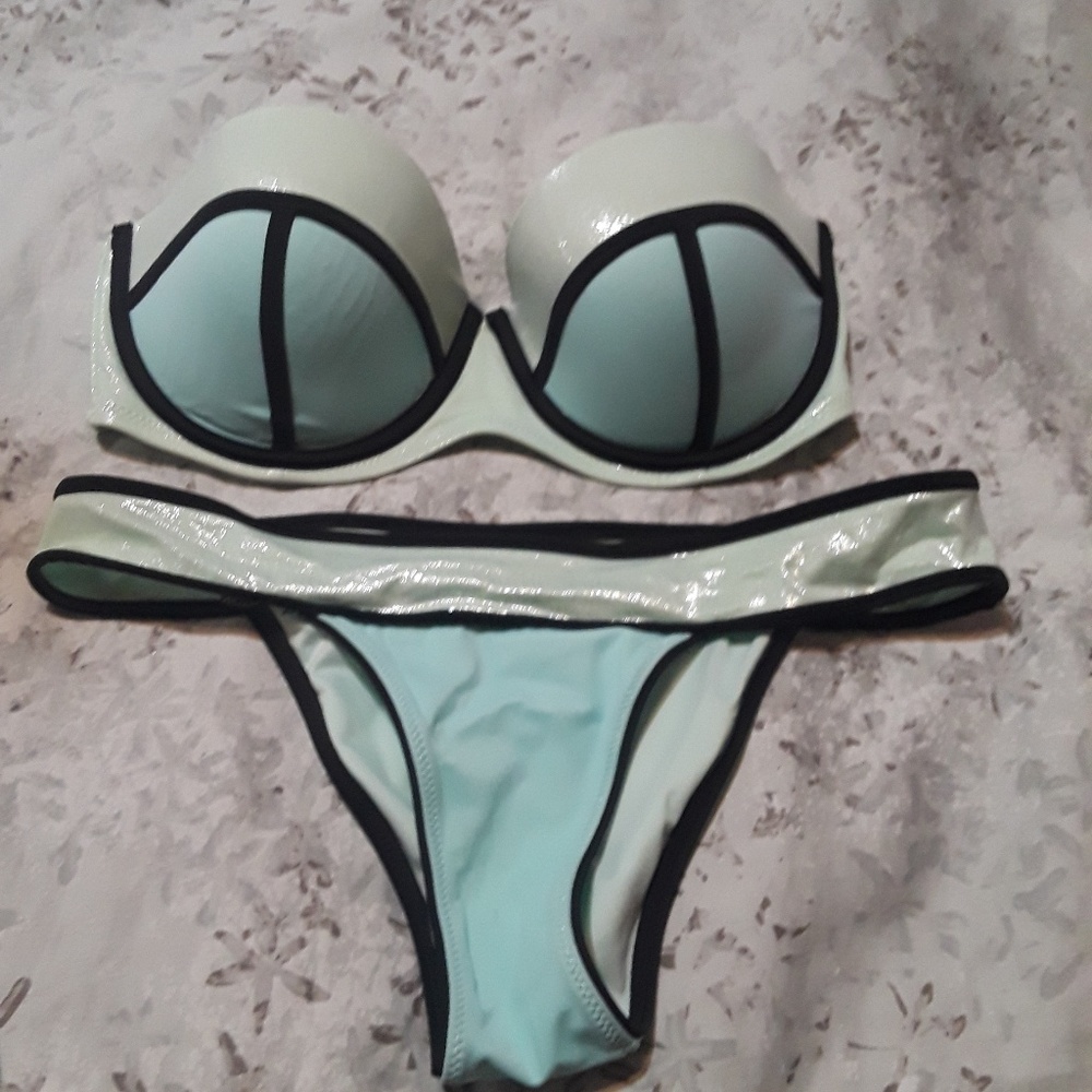 Victoria secret bikini blue shimmer  and black